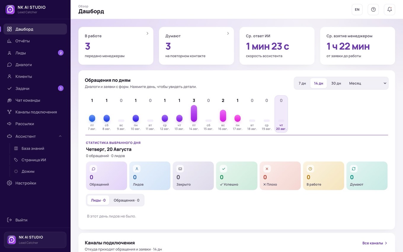 Lead Catcher: наша CRM, собранная тем же способом